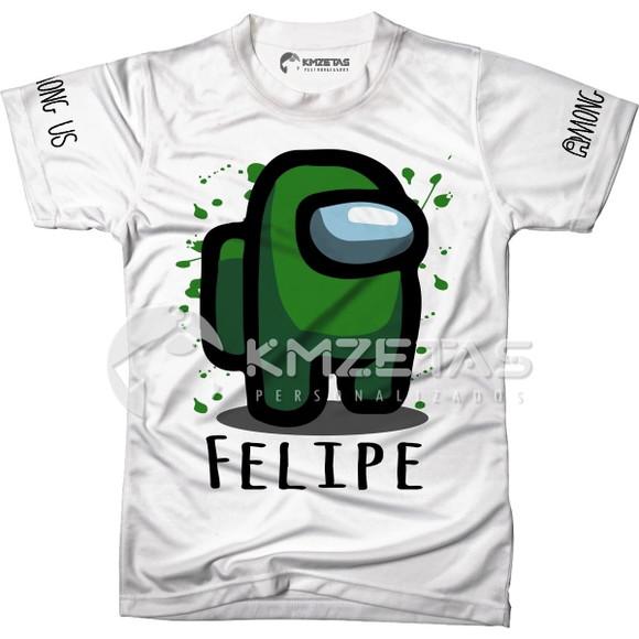 Blusa Among Us Verde Infantil Adulto Personalizada