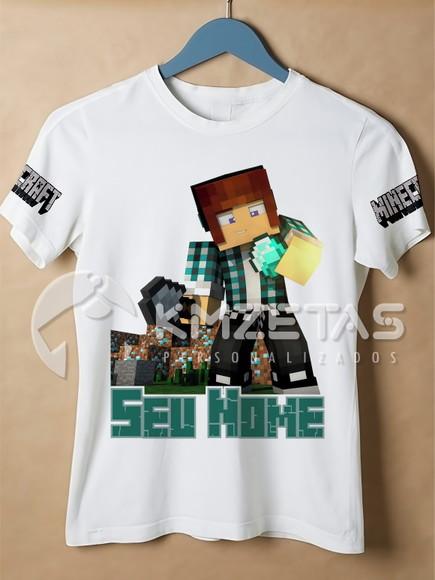 Blusa Authentic Games Minecraft Game Infantil Personalizada