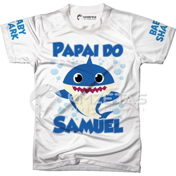 Blusa Baby Shark Papai Tubarão Personalizada