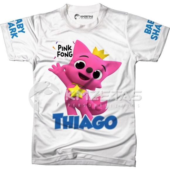 Blusa Baby Shark Pink Fong Infantil Adulto Personalizada