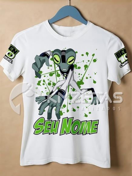 Blusa Ben 10 Massa Cinzenta Aliens Personalizada Ben10