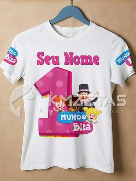 Blusa Bita Festa Aniversario Menina Camisa Personalizada