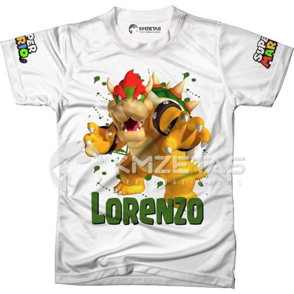 Blusa Bowser Super Mario Bros Infantil Adulto Personalizada