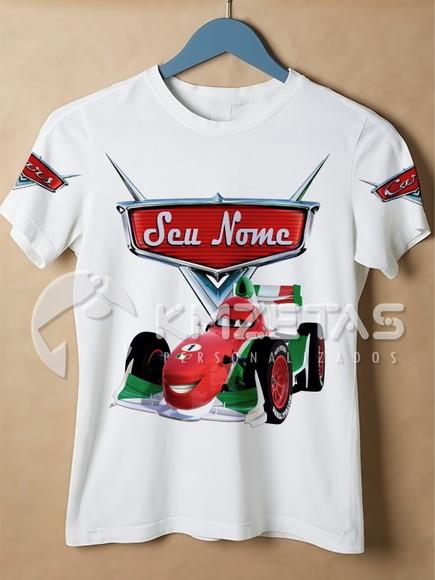 Blusa Carros Disney Francesco Fórmula 1 Camisa Personalizada