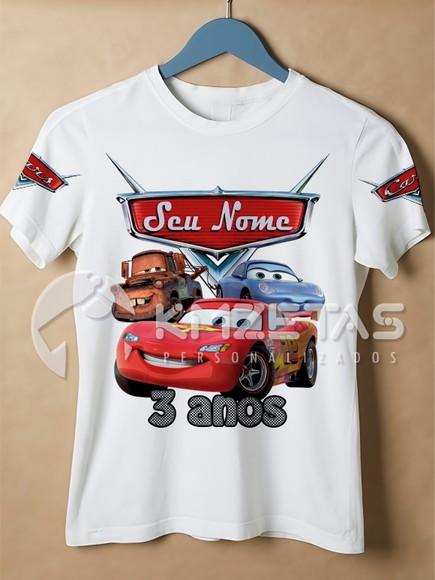 Blusa Carros Disney Festa Aniversário Infantil Personalizada