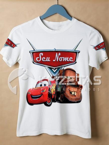 Blusa Carros Disney Mcqueen Mate Camisa Personalizada