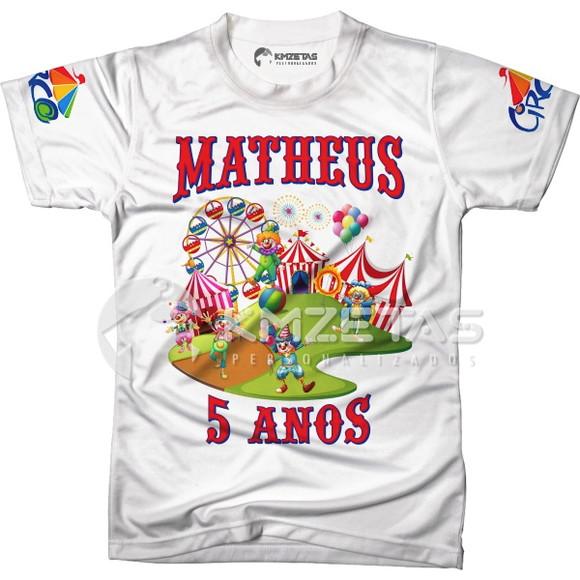 Blusa Circo Infantil Parque Diversões Festa Personalizada