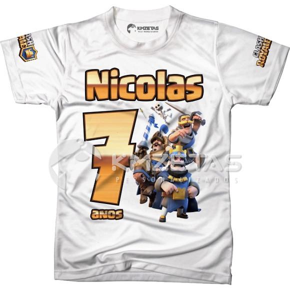 Blusa Clash Royale Festa Aniversário Infantil Personalizada