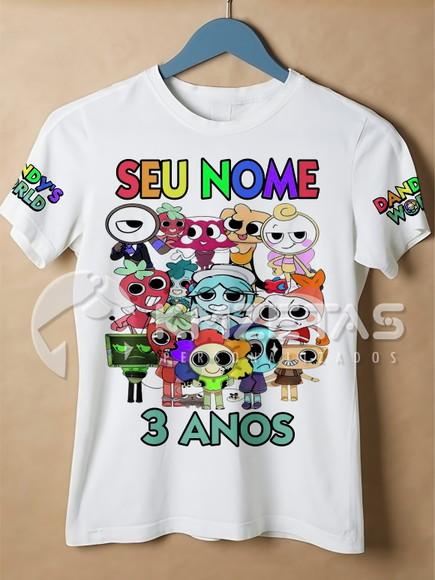 Blusa Dandys World Aniversário Infantil Camisa Personalizada
