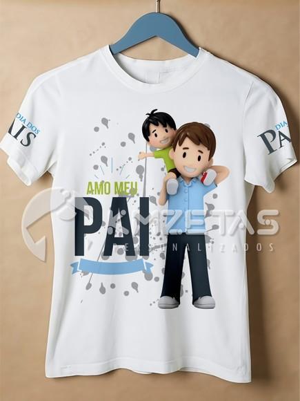 Blusa Dia dos Pais Amo Meu Pai Infantil Adulto Personalizada