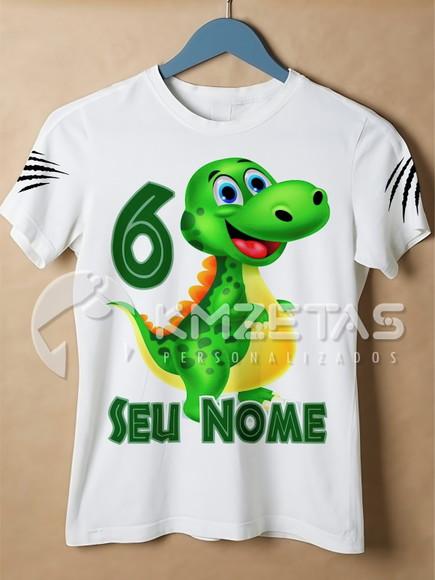 Blusa Dinossauro Infantil Adulto Personalizada