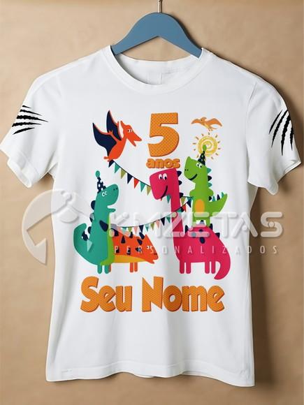 Blusa Dinossauros Infantil Adulto Personalizada