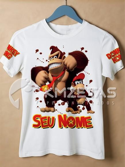 Blusa Donkey Kong Diddy Kong Camisa Infantil Personalizada