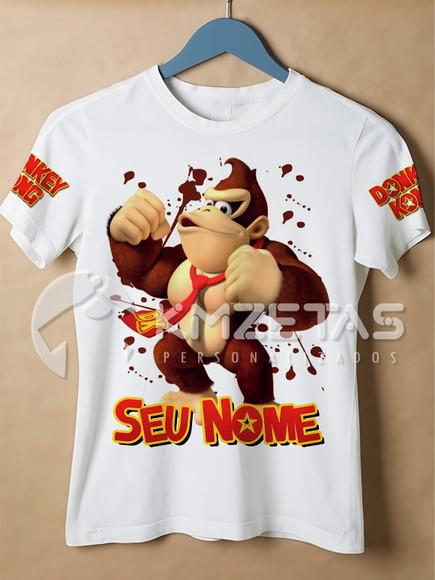Blusa Donkey Kong Geek Infantil Adulto Personalizada