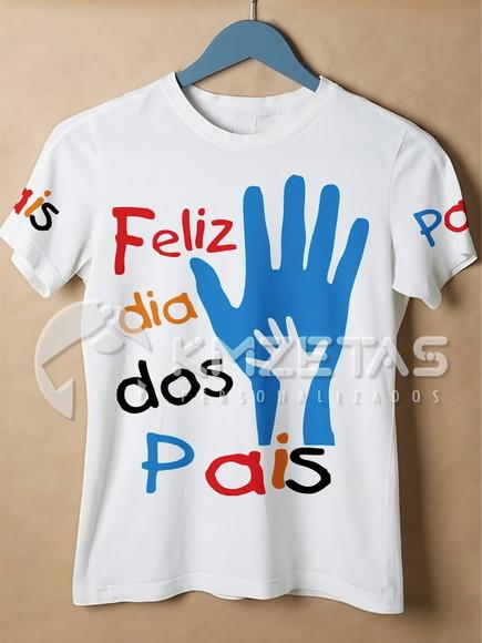 Blusa Feliz Dia dos Pais Camisa Personalizada T-shirt Unisex