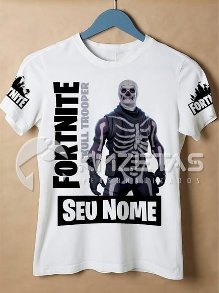 Blusa Fortnite Caveira Skull Trooper Camisa Personalizada