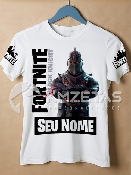 Blusa Fortnite Cavaleiro Negro Infantil Adulto Personalizada