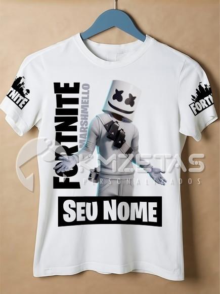 Blusa Fortnite Dj Marshmello Infantil Adulto Personalizada