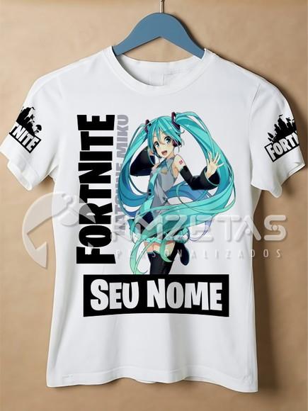Blusa Fortnite Skin Hatsune Miku Camisa Personalizada