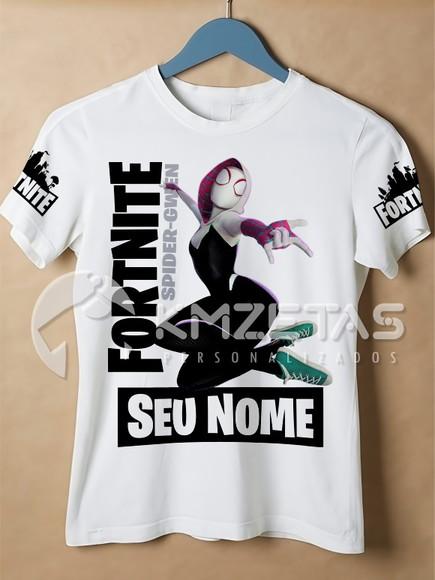 Blusa Fortnite Spider Gwen Infantil Adulto Personalizada