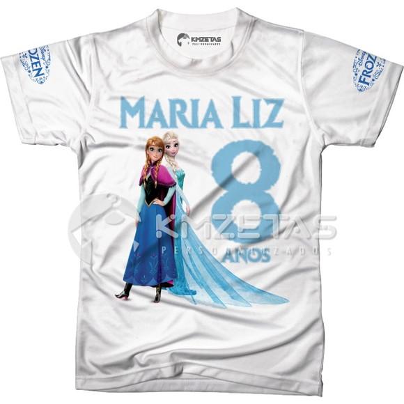 Blusa Frozen Festa Aniversário Infantil Personalizada