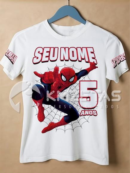 Blusa Homem Aranha Festa Infantil Spiderman Personalizada