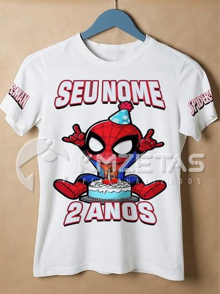 Blusa Homem Aranha Festa Aniversario Camisa Personalizada