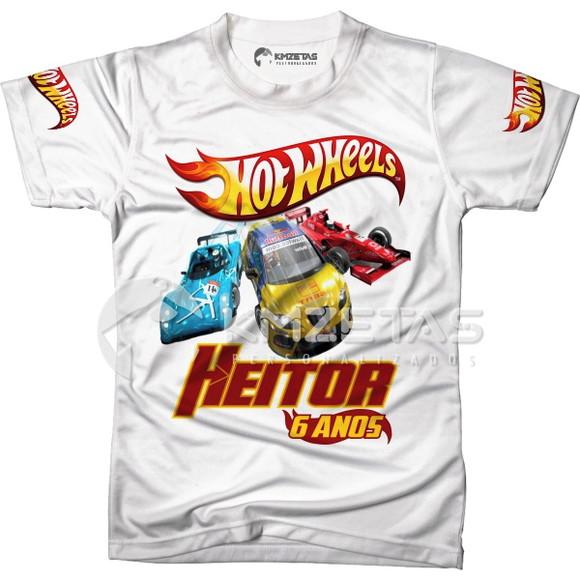 Blusa Hot Wheels Festa Aniversario Infantil Personalizada