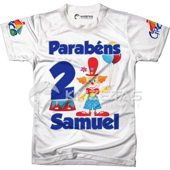 Blusa Infantil Tema Circo Palhaço Festa Personalizada