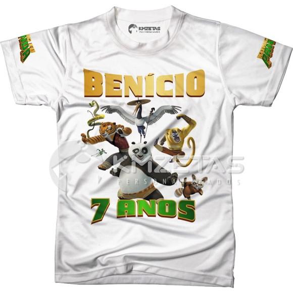 Blusa Kung Fu Panda Festa Infantil Personalizada Nome