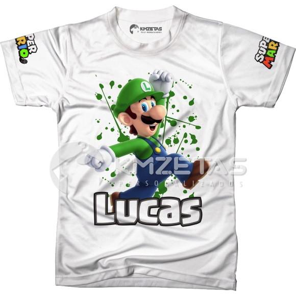 Blusa Luigi Mario Bros Unissex Infantil Adulto Personalizada