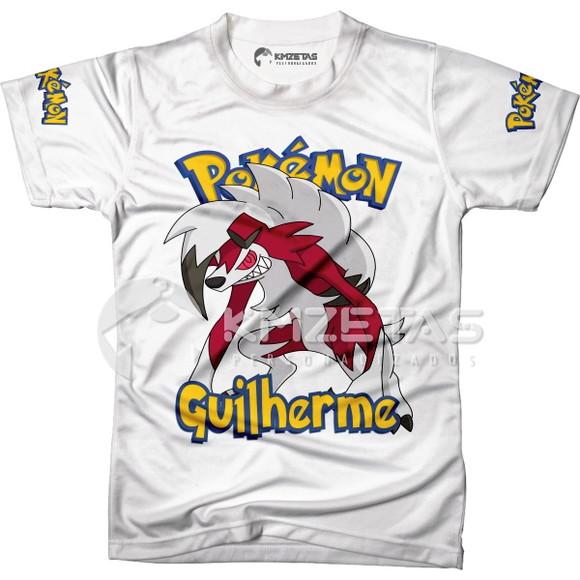 Blusa Lycanroc Pokemon Infantil Juvenil Adulo Personalizada