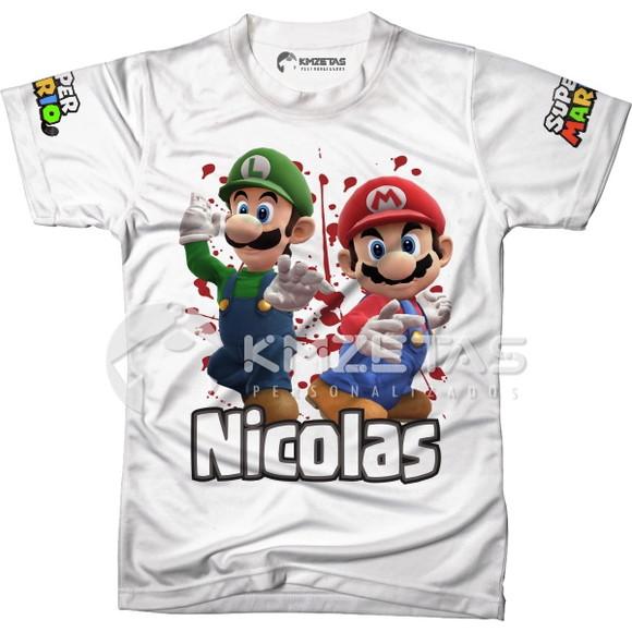 Blusa Mario Bros Luigi Infantil Adulto Personalizada