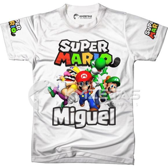 Blusa Mario Bros Luigi Wario Yoshi Infantil Personalizada
