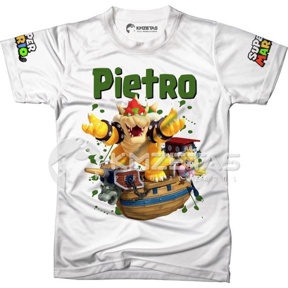 Blusa Mario Bros Bowser Peach Infantil Adulto Personalizada