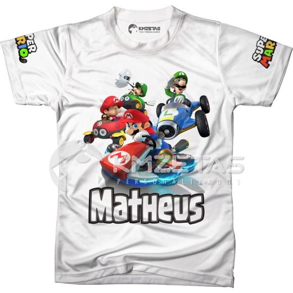 Blusa Mario Kart Infantil Adulto Personalizada