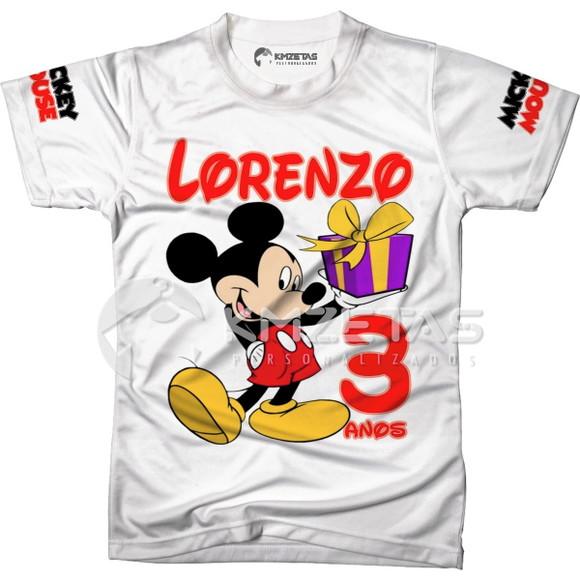 Blusa Mickey Mouse Festa Infantil Personalizada