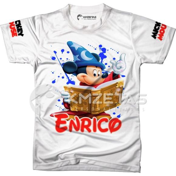 Blusa Mickey Mouse Mágico Infantil Adulto Personalizada