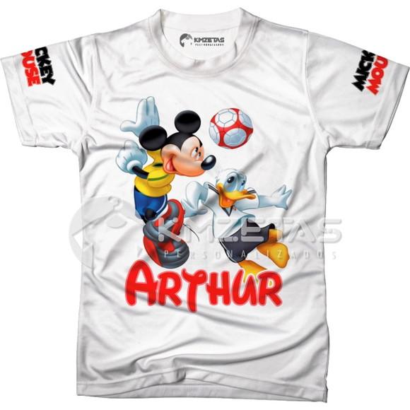 Blusa Mickey Mouse Pato Donald Futebol Personalizada