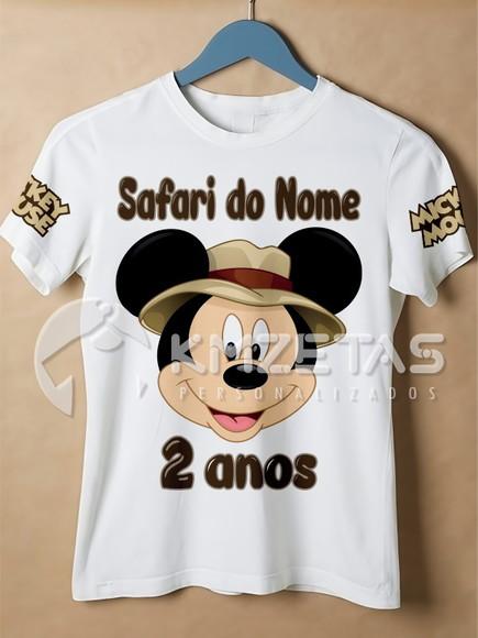 Blusa Mickey Safari Infantil Adulto Personalizada