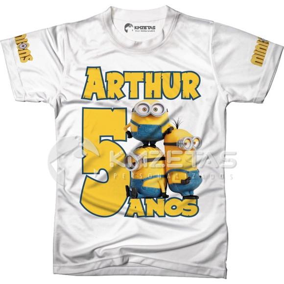 Blusa Minions Festa Infantil Camiseta Personalizada Camisa