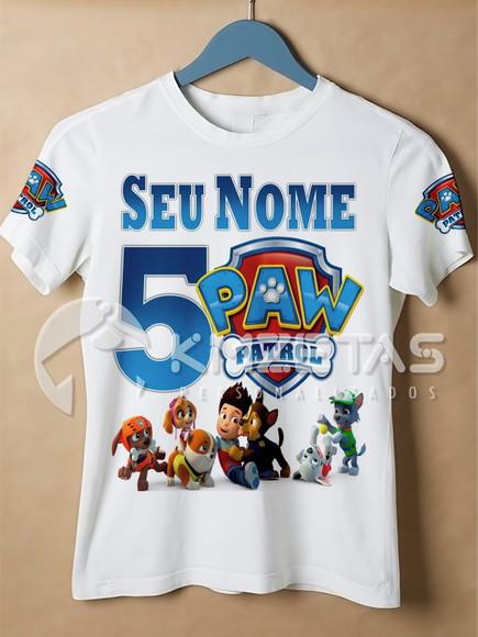 Blusa Patrulha Canina Aniversário Infantil Personalizada