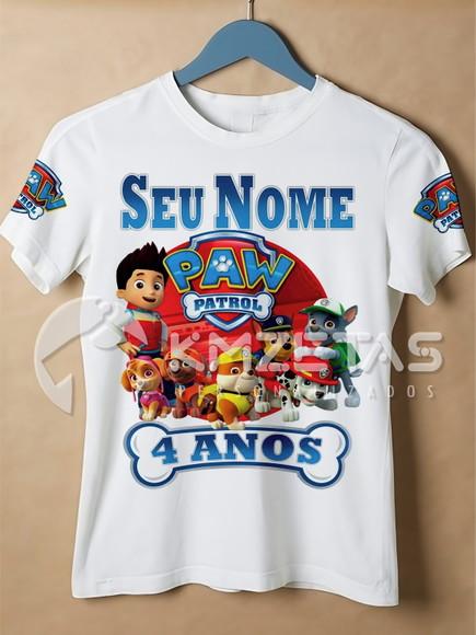 Blusa Patrulha Canina Festa Infantil Personalizada