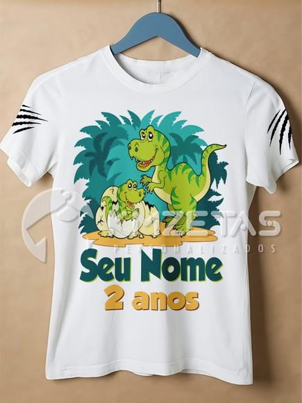 Blusa Personalizada Dinossauro Infantil Juvenil Adulto