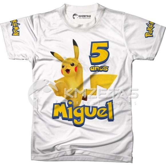 Blusa Pikachu Pokemon Festa Infantil Adulo Personalizada