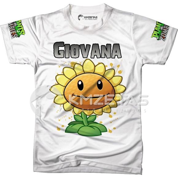 Blusa Plants Vs Zombies Girassol Infantil Adulto
