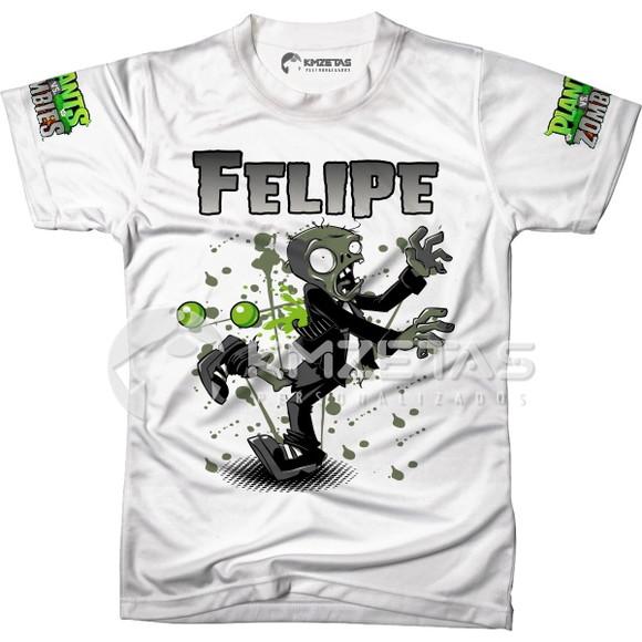 Blusa Plants Vs Zombies Zumbi Infantil Adulto Personalizada