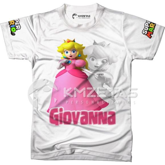 Blusa Princesa Peach Cogumelo Mario Bros Infantil Adulto