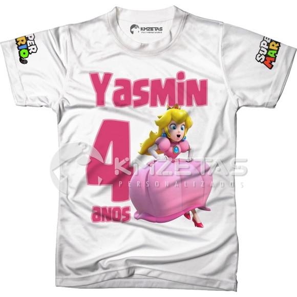Blusa Princesa Peach Festa Infantil Personalizada