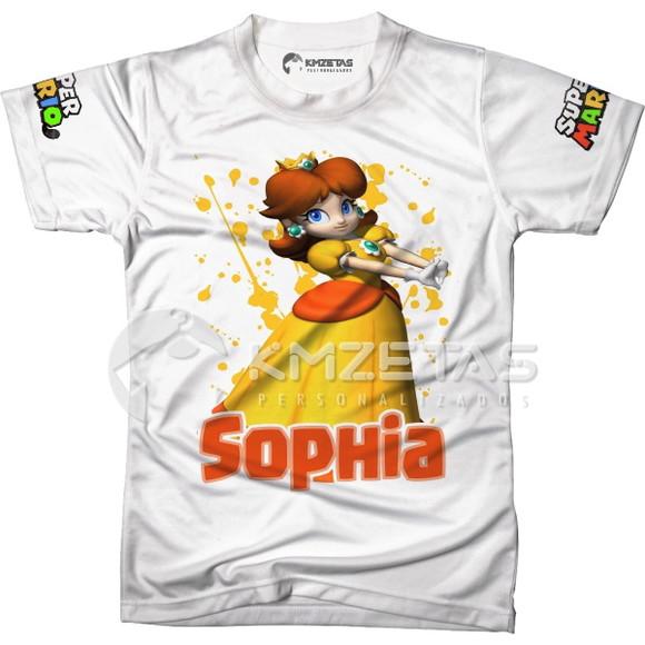 Blusa Princesa Daisy Margarida Mario Bros Infantil Adulto
